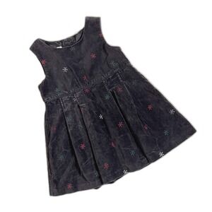 Vintage‎ 90's Y2K OshKosh B'Gosh Black Velvet Holiday Snowflake Dress 3T